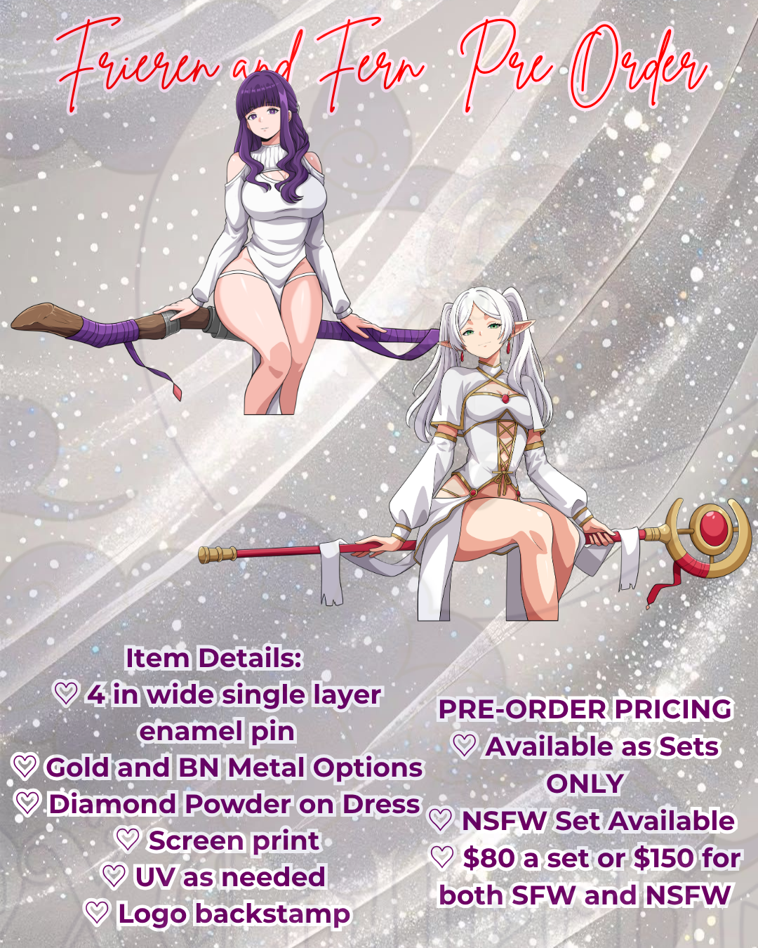 PRE ORDER - Frieren & Fern Staff Pin Set