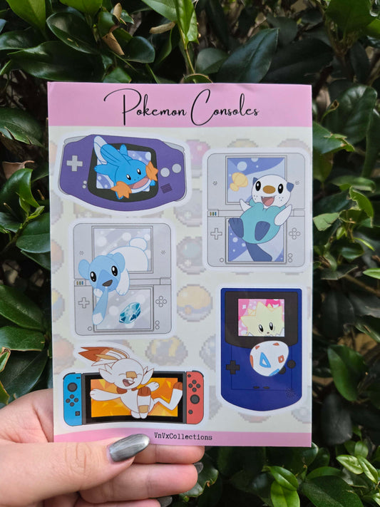 Pokemon Console 5x7 Sticker Sheets