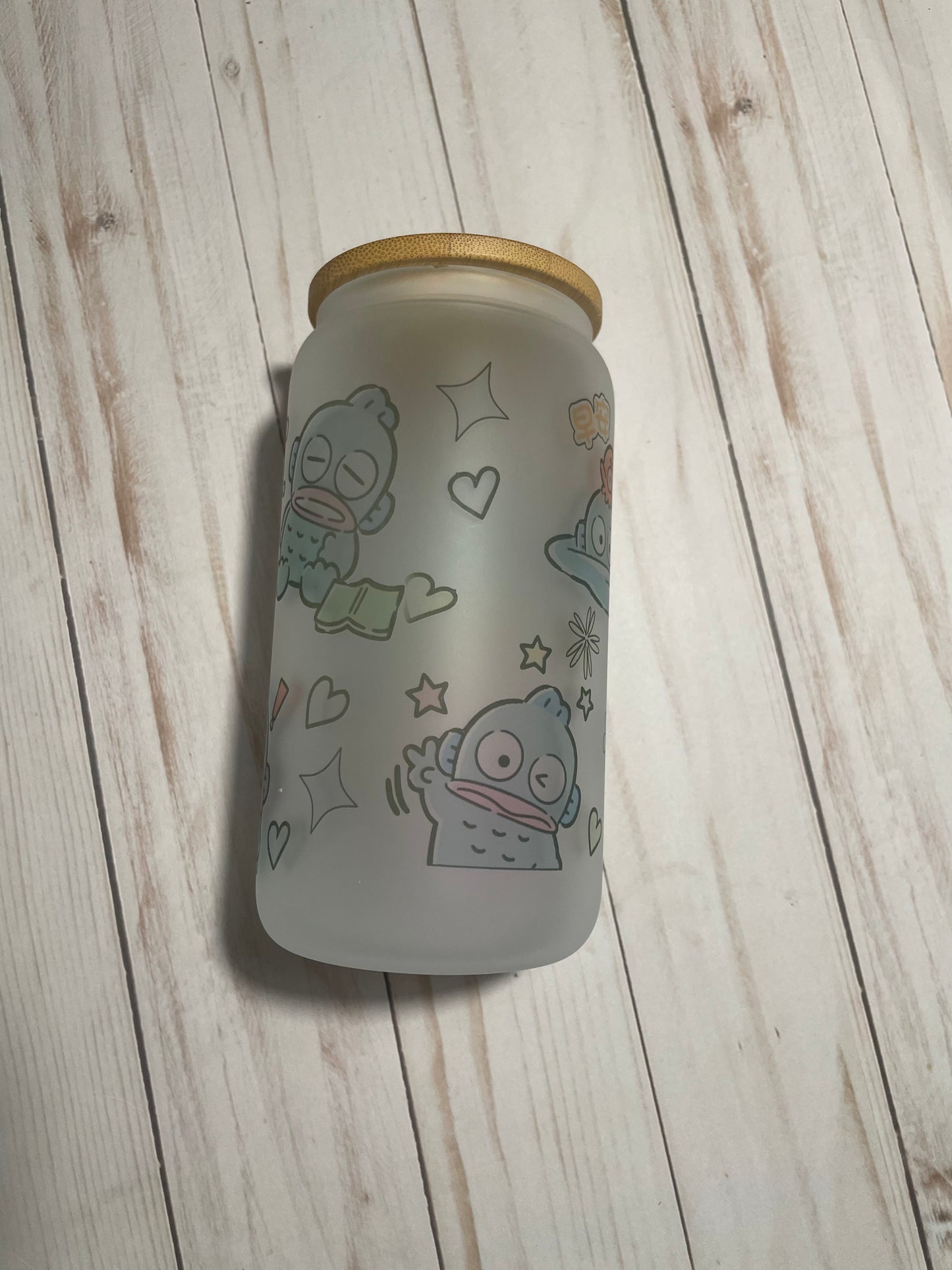 Sanrio Fishy 16 oz Frosted Glass Can