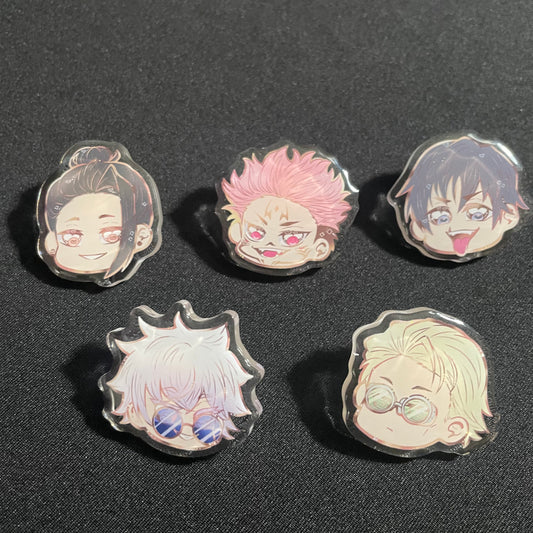 Chibi Head Daddies Acrylic Pins