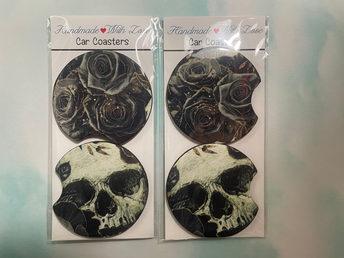 Rose & Skull Car Coaster