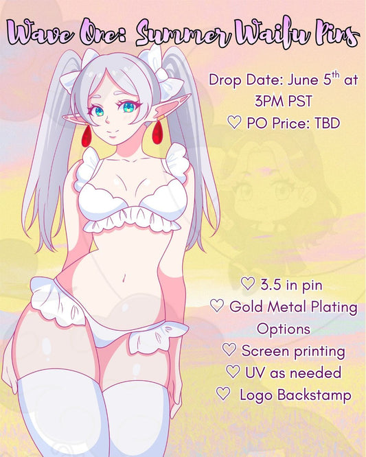 PRE-ORDER: Summer Waifu Enamel Pins - Wave One