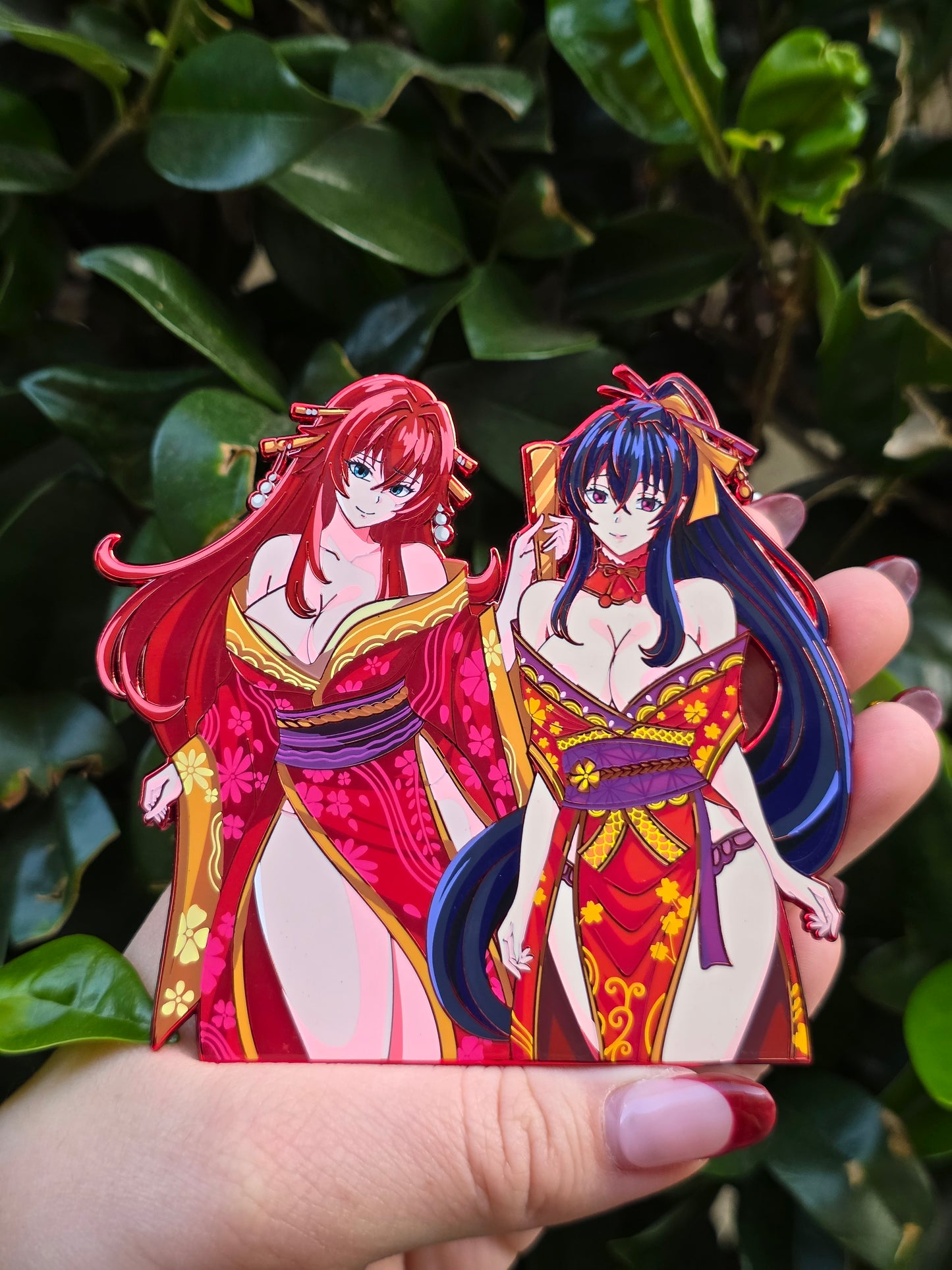 CNY Akeno/Rias Rose Gold and Chrome Enamel Pins
