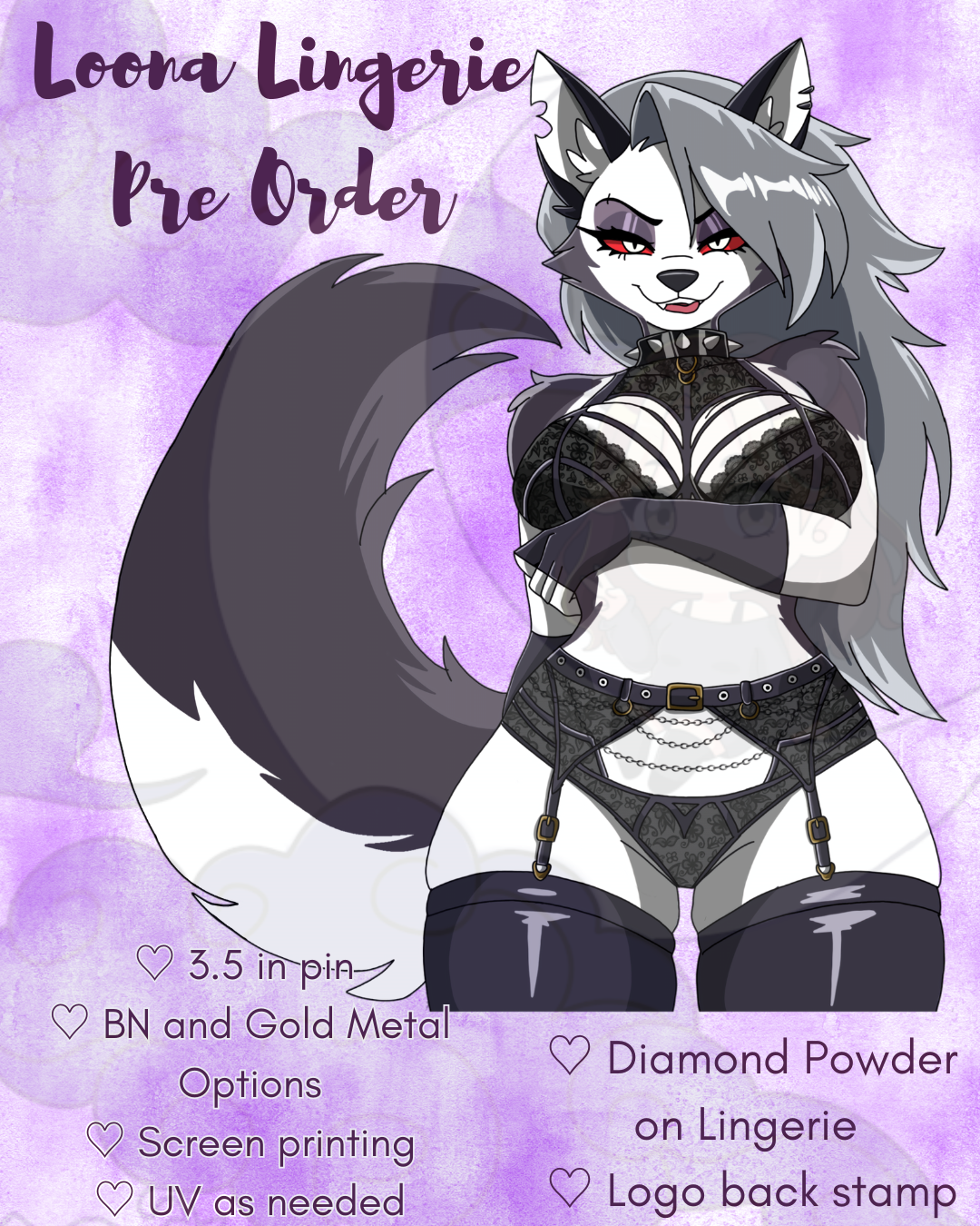 PRE-ORDER Lingerie Loona 3.5in Enamel Pin